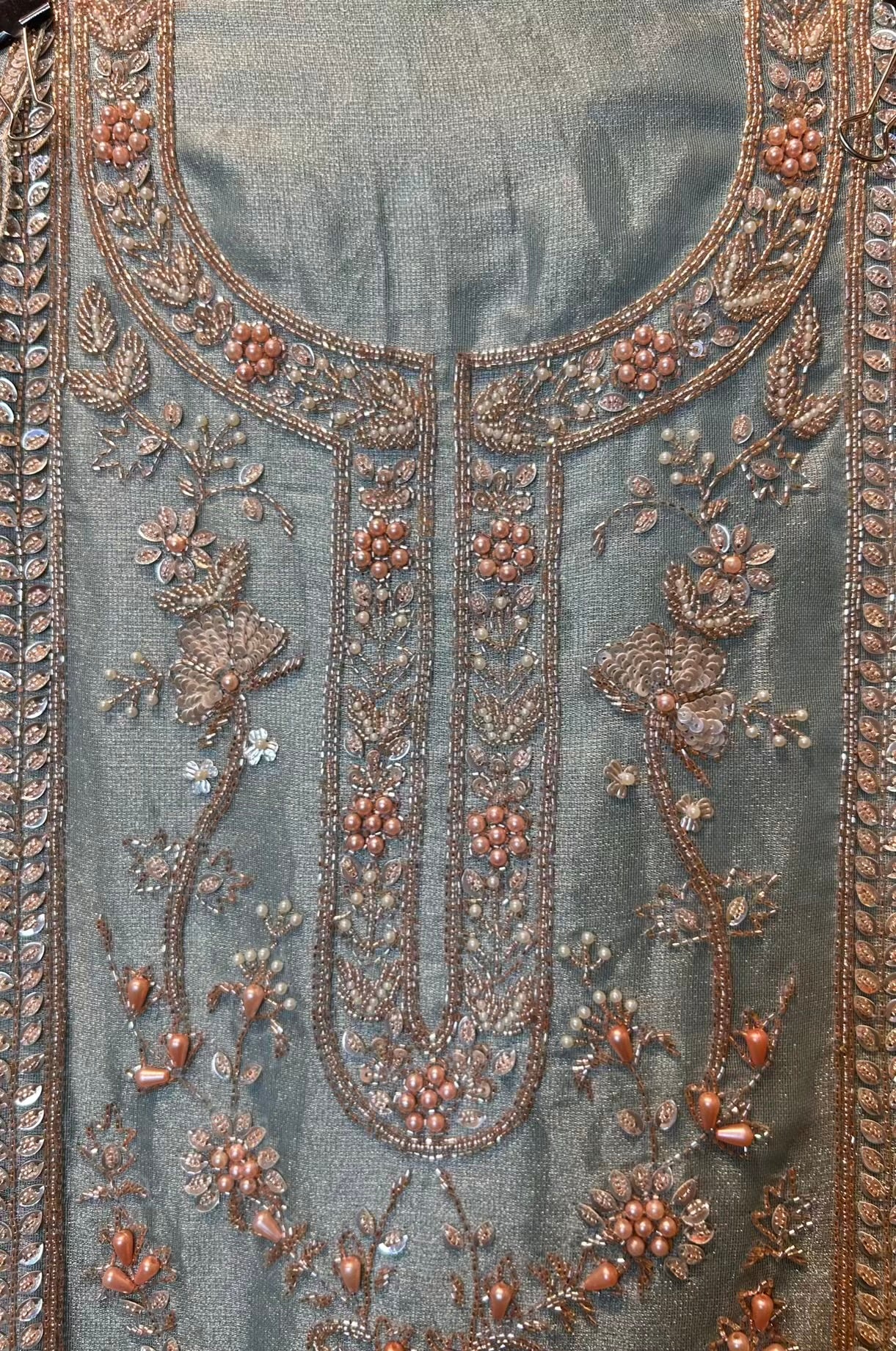 Arzeena Organza Suit (Turquoise)