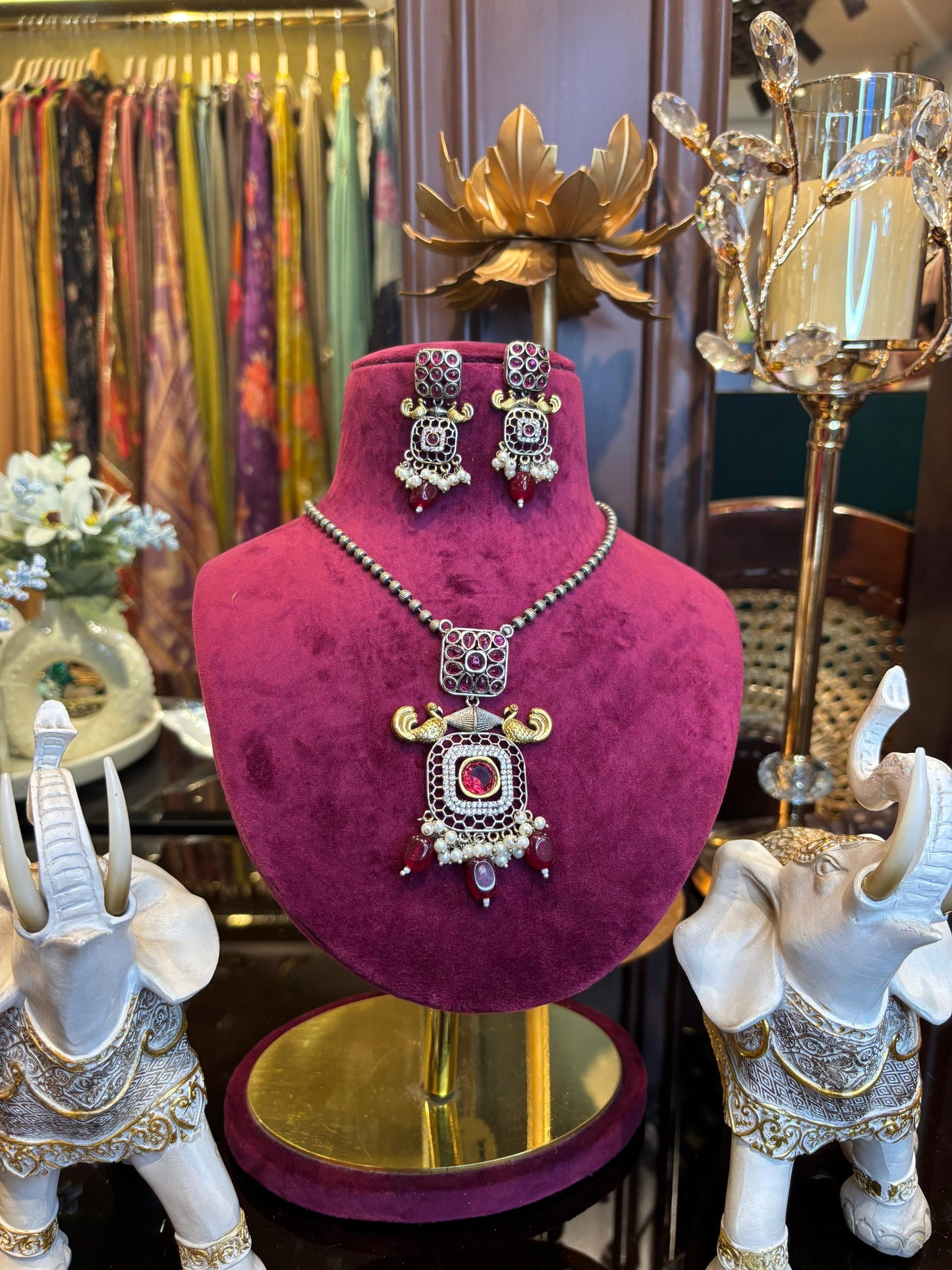 Ruhaniya Polki Set (Red)