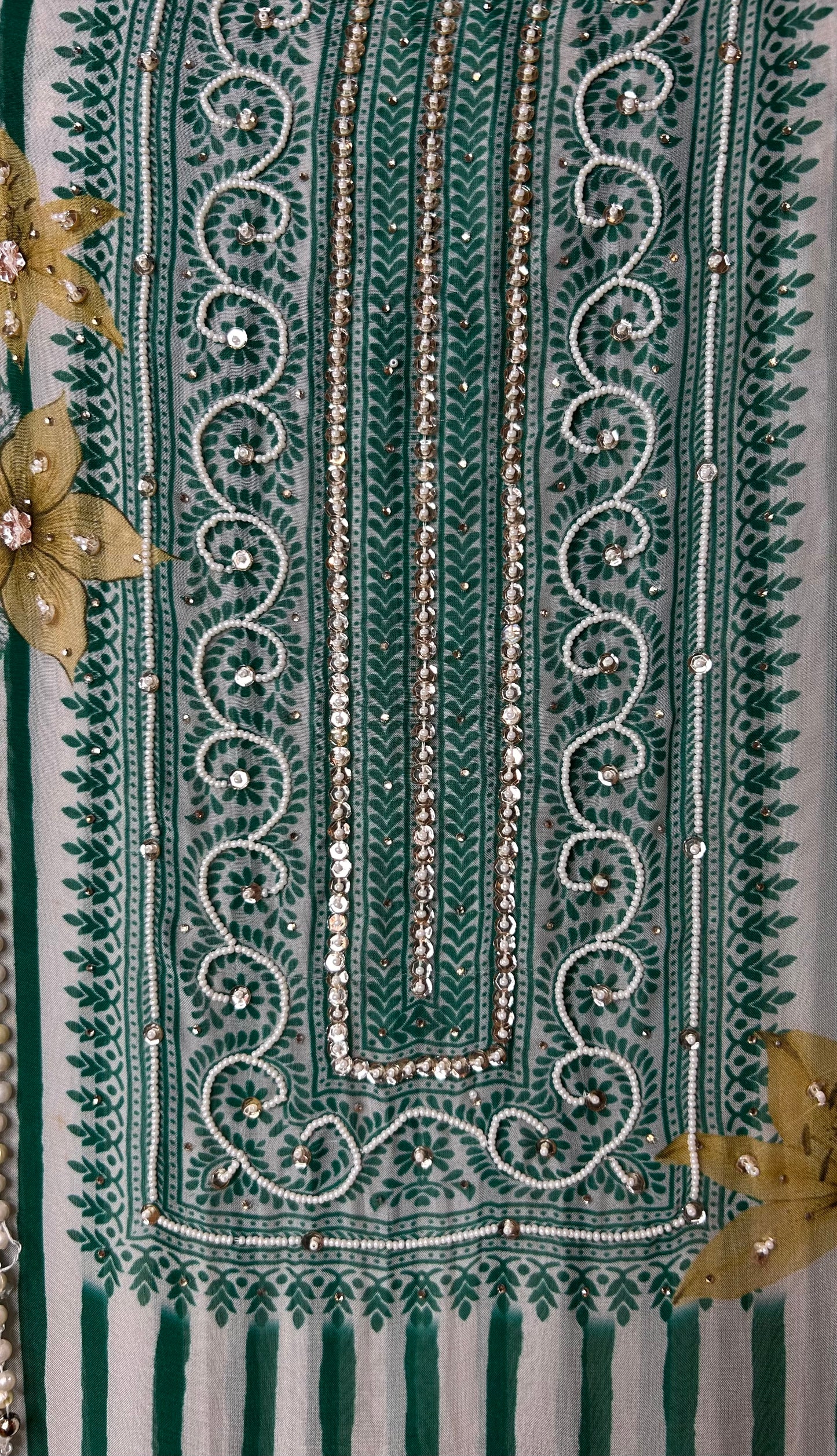 Ziyara Organza Suit (Green)