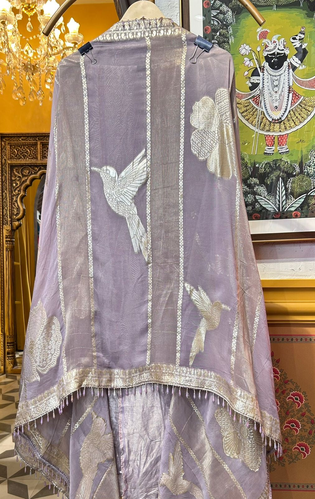Noorzaan Organza Suit (Lavender)
