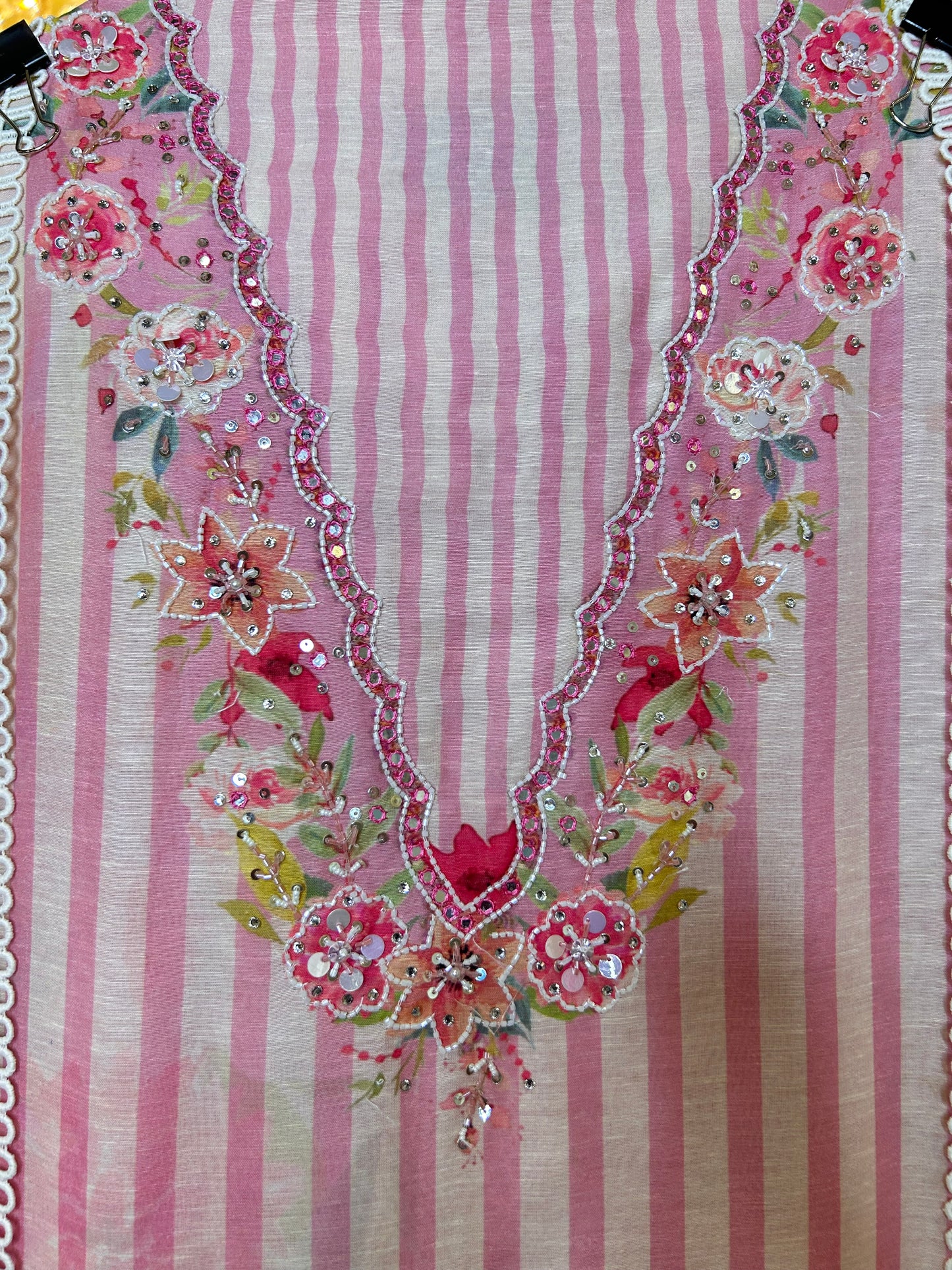 Iravati Mul Chanderi Suit (Pink)