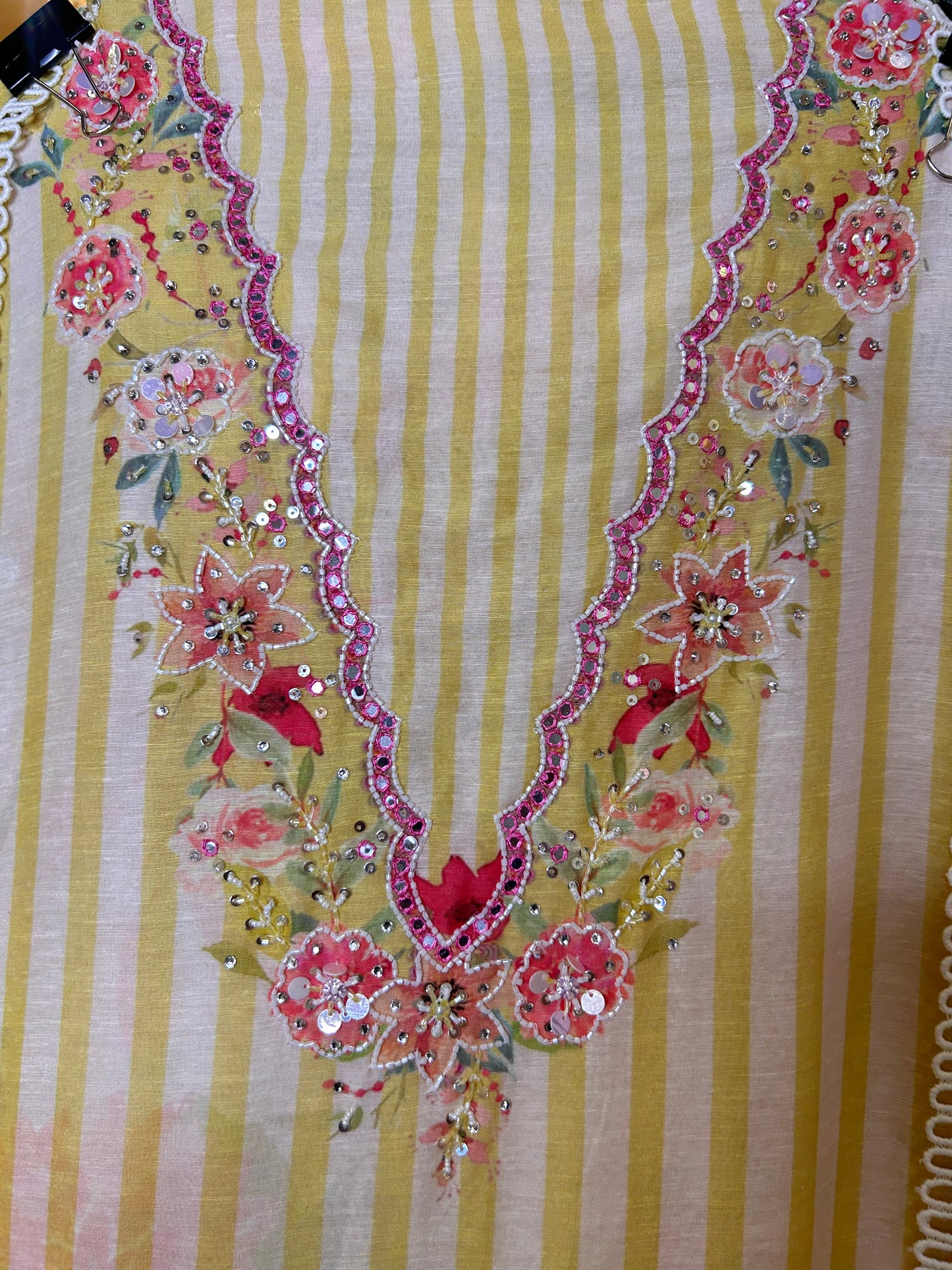Iravati Mul Chanderi Suit (Yellow)