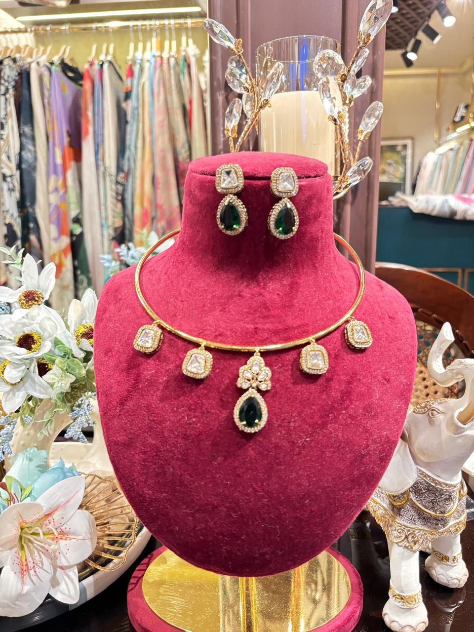 Elanora Choker Set (Green)