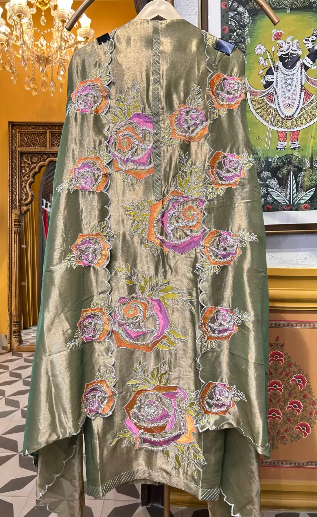 Zyara Organza Suit (Green)