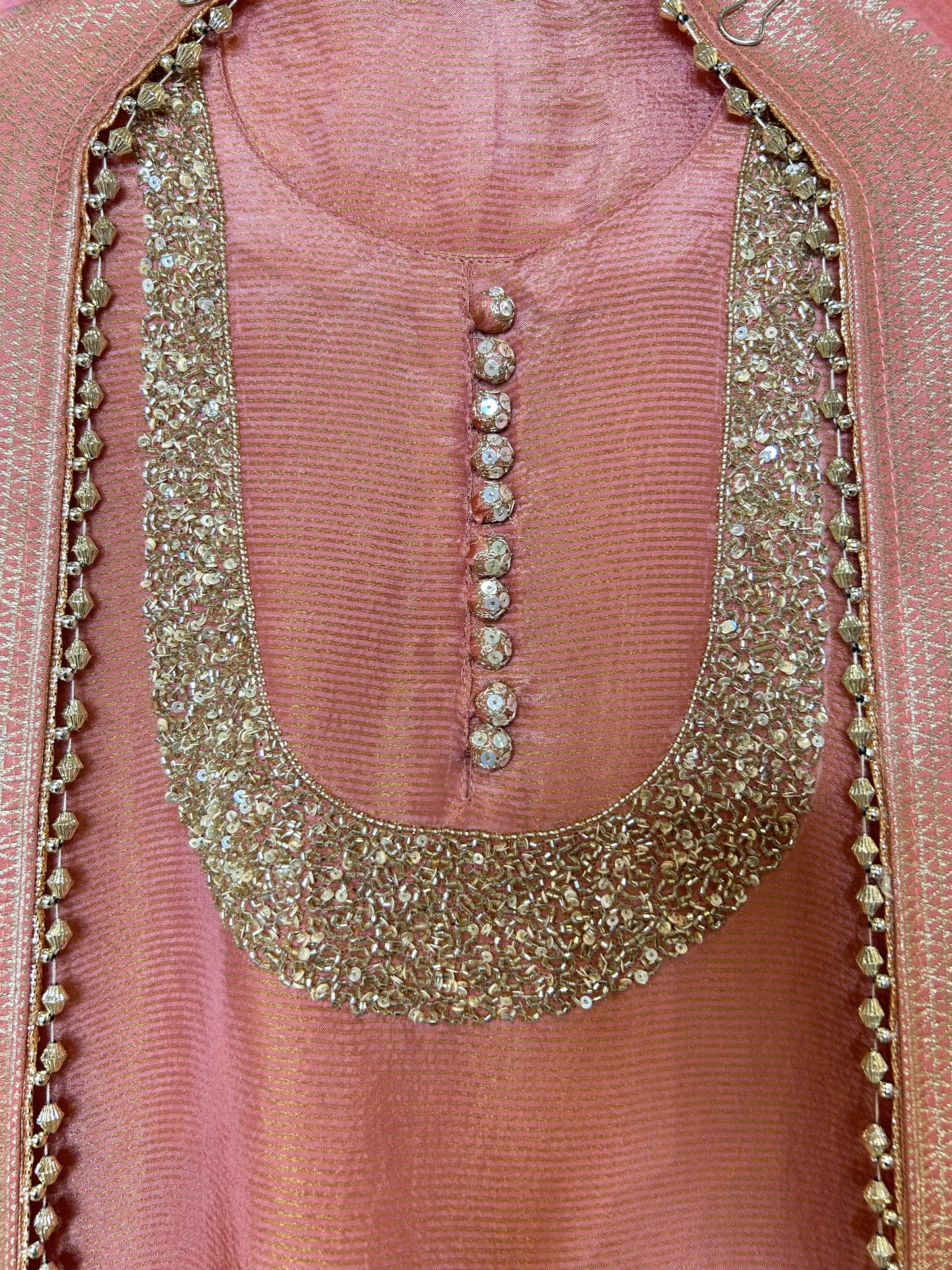 Noorban Organza Suit (Peach)