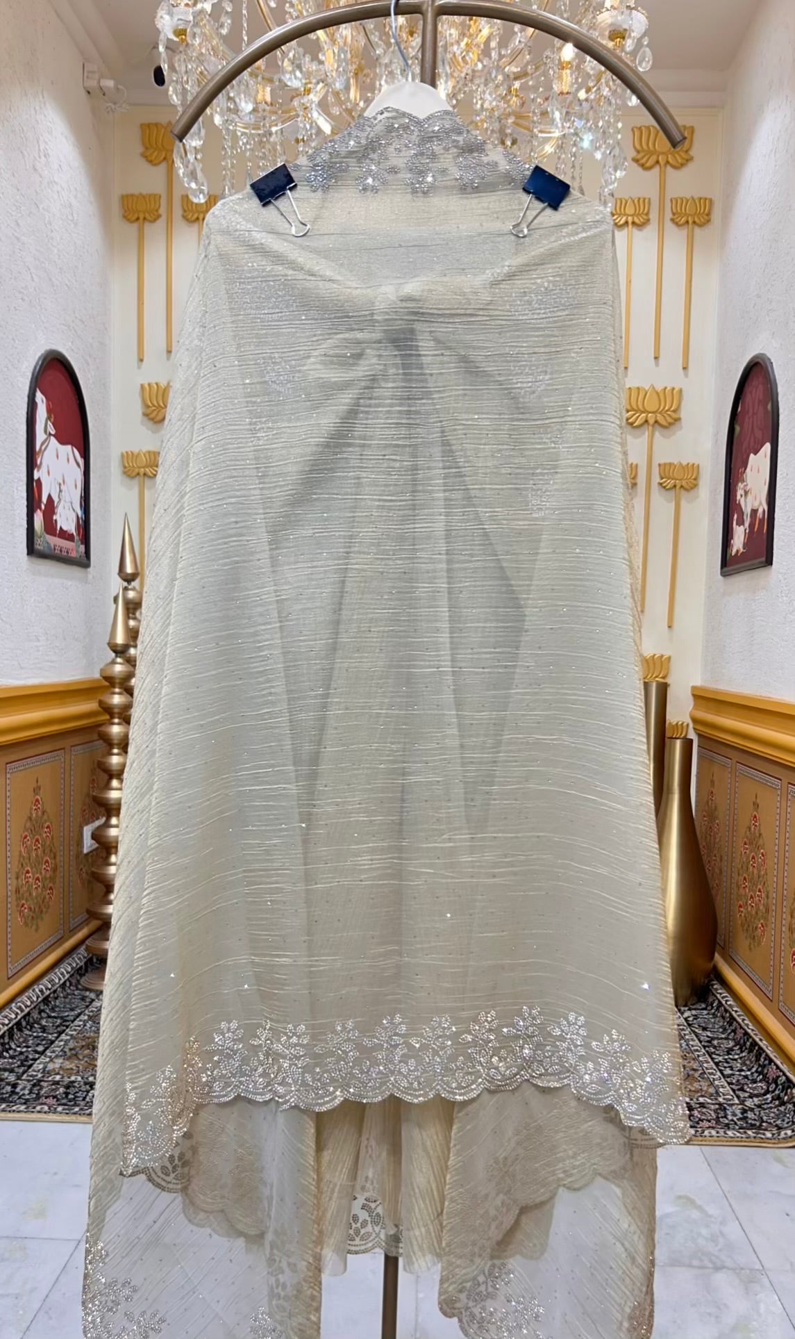 Riyara Handcrafted Veil Suit (Light Yellow)