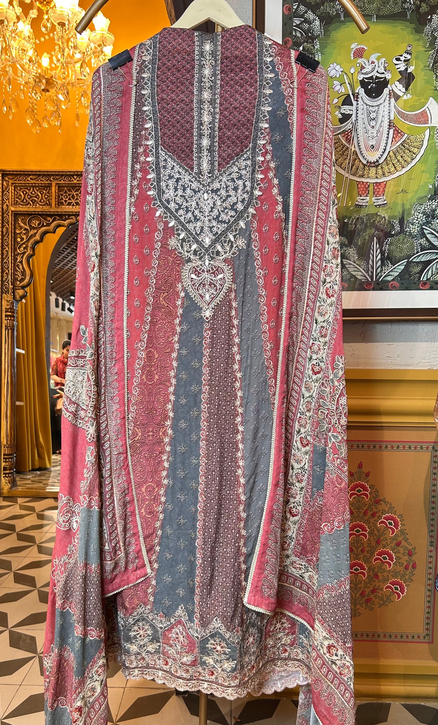 Tavisha Crepe Kali Suit (Pink)