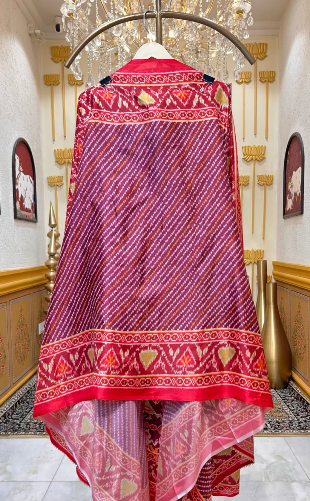 Saavira Patola Heritage Suit (Wine)