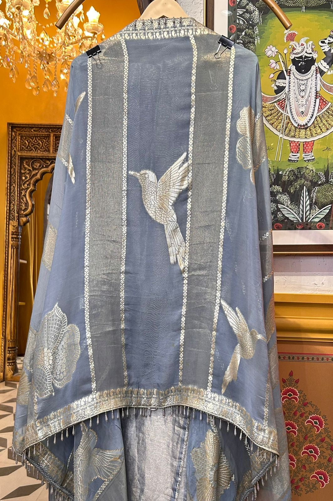 Noorzaan Organza Suit (Grey)