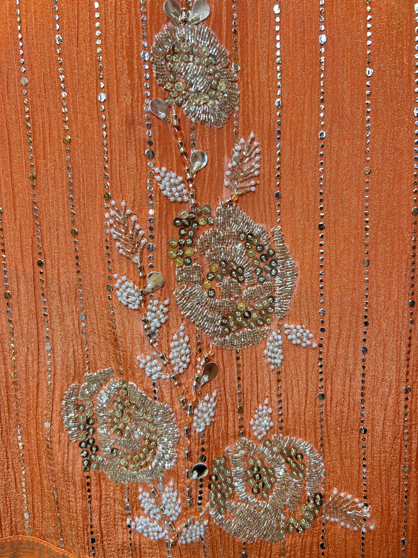 Gulbadan Crush Tissue Suit (Orange)
