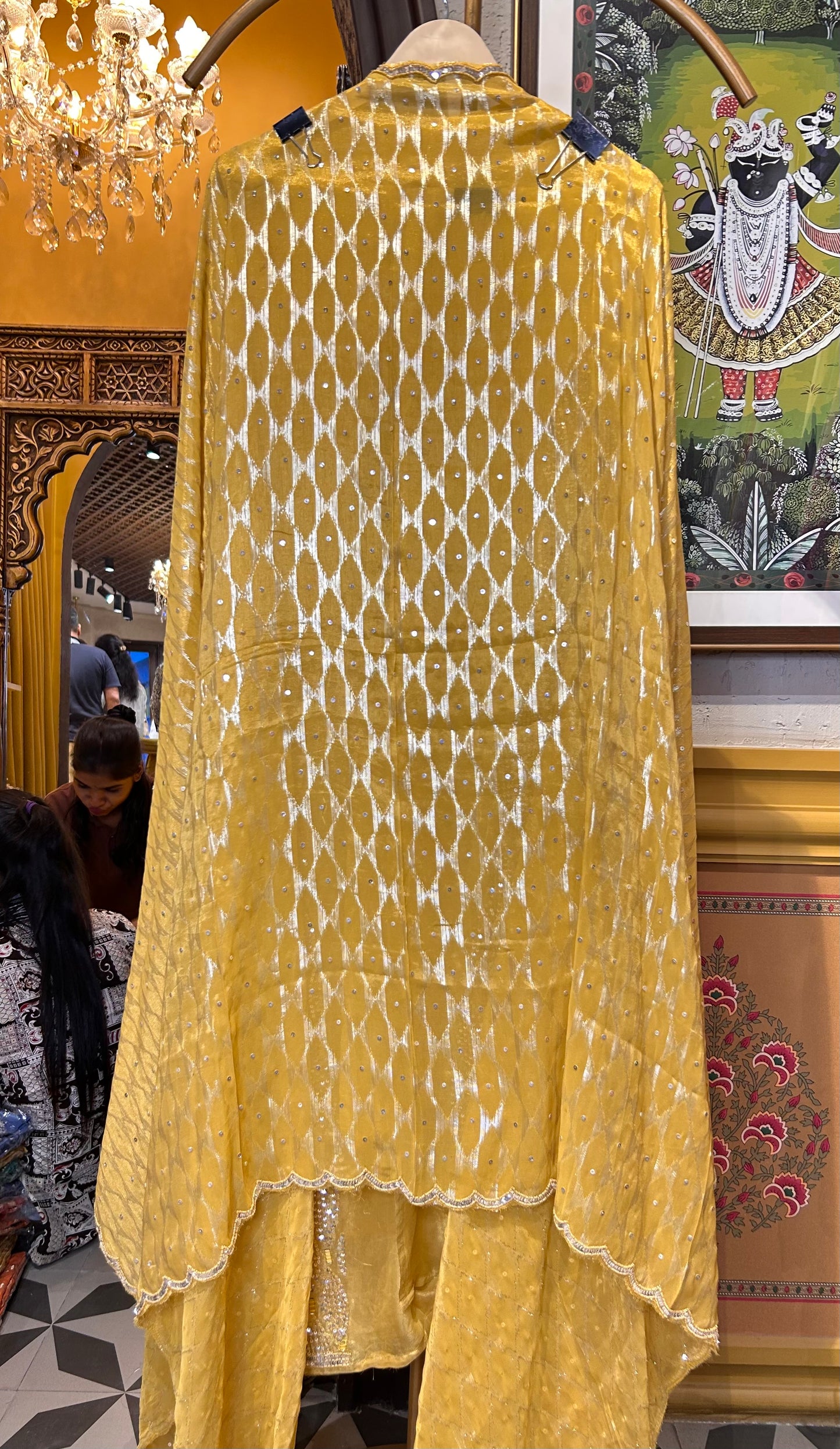 Chandbali Organza Suit (Yellow)