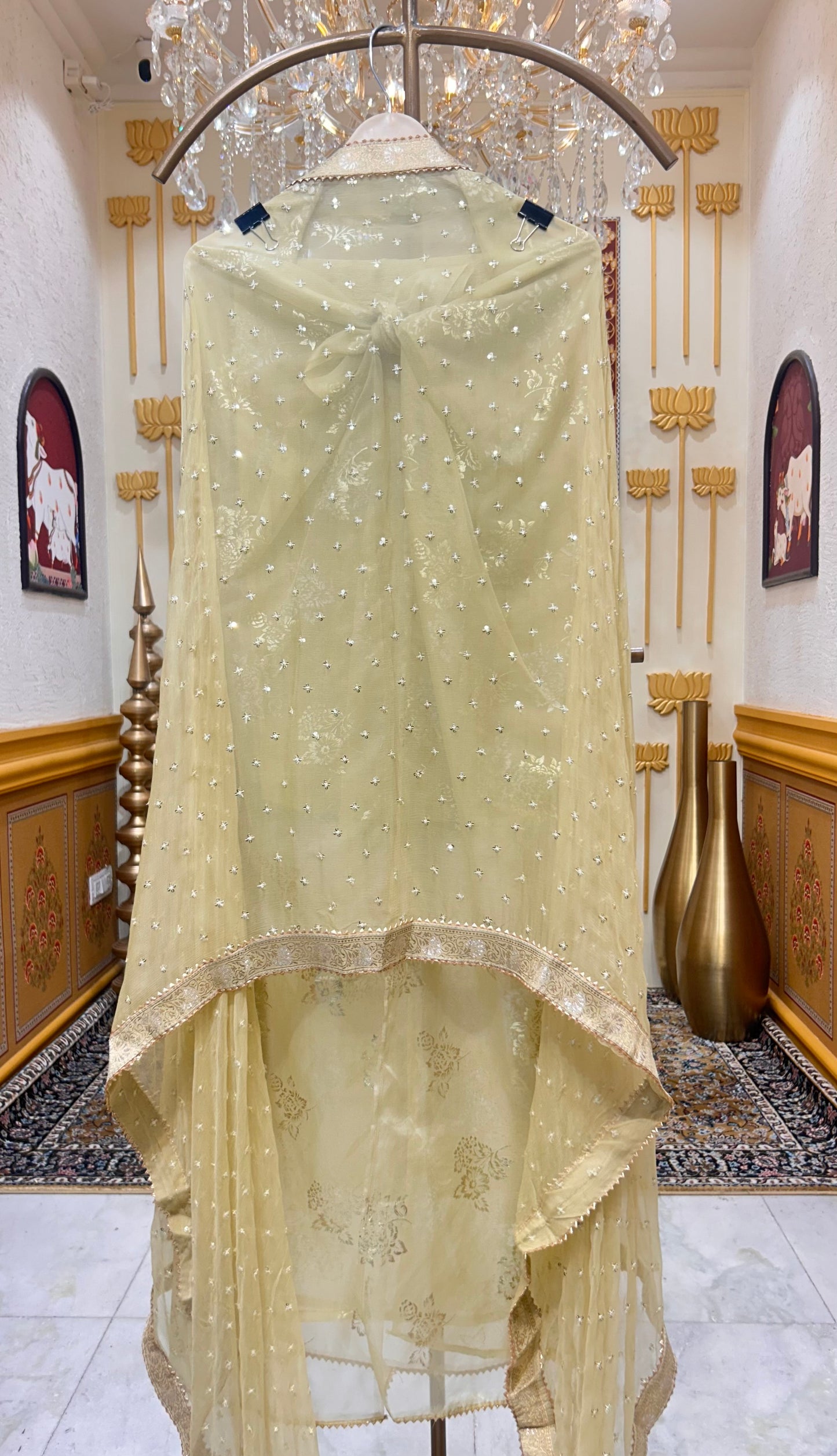 Mehrina Tissue Noor Suit (Yellow)