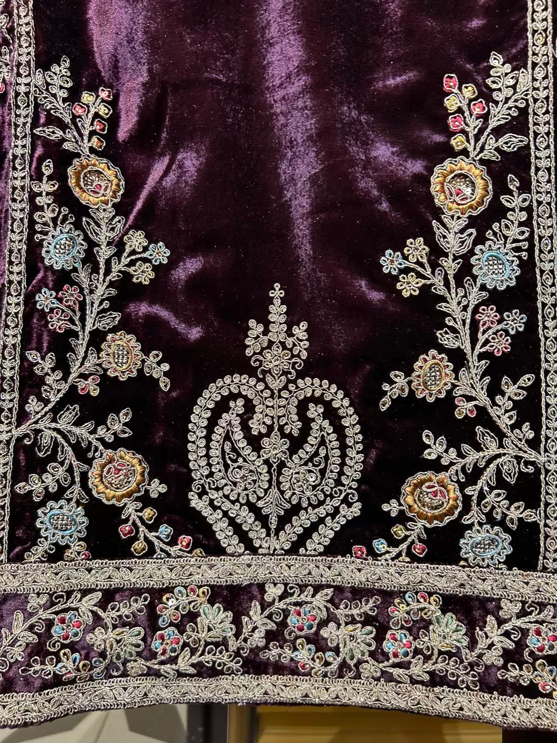 Ruhbaan Velvet Suit (Wine)