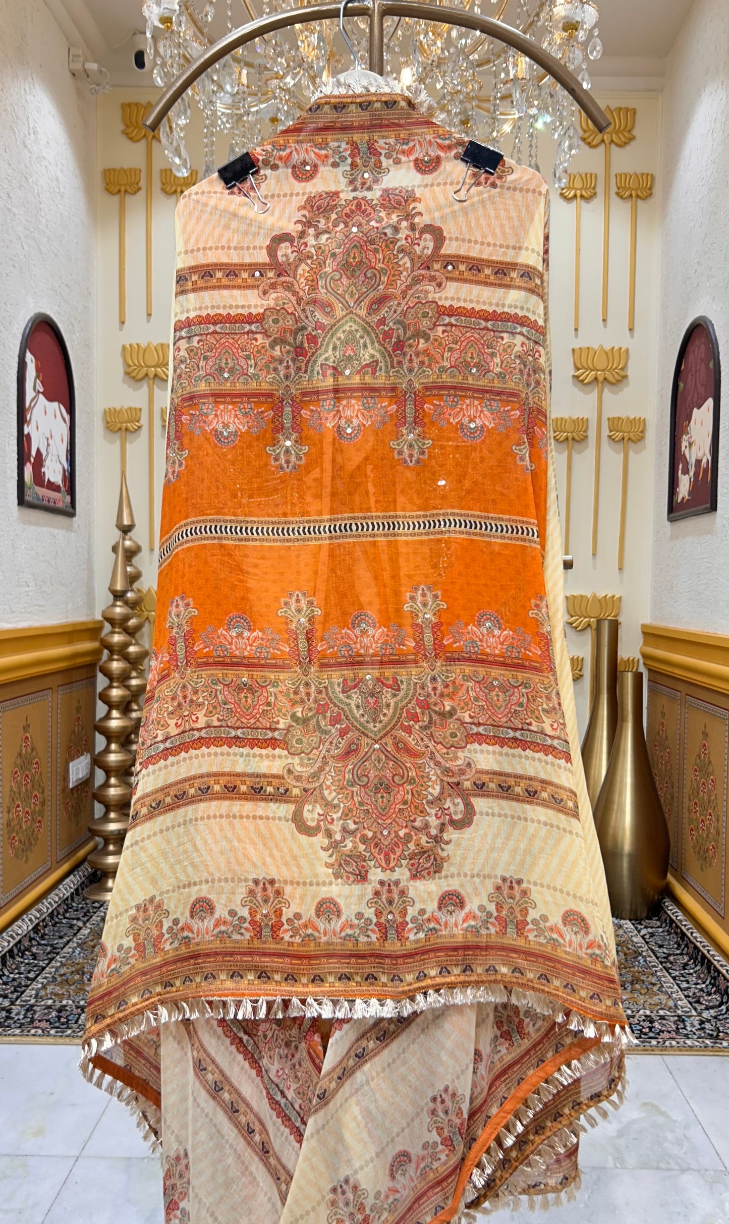 Nazira Mirror Mul Gota Suit (Rust)