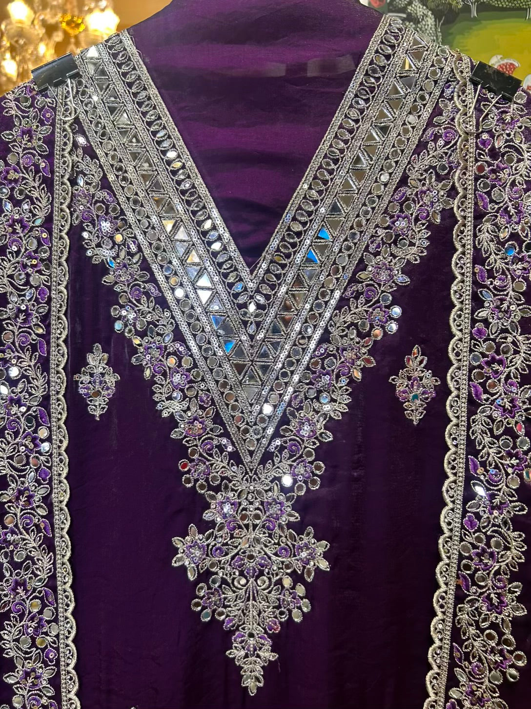 Zafera Tissue Organza Suit (Wine)