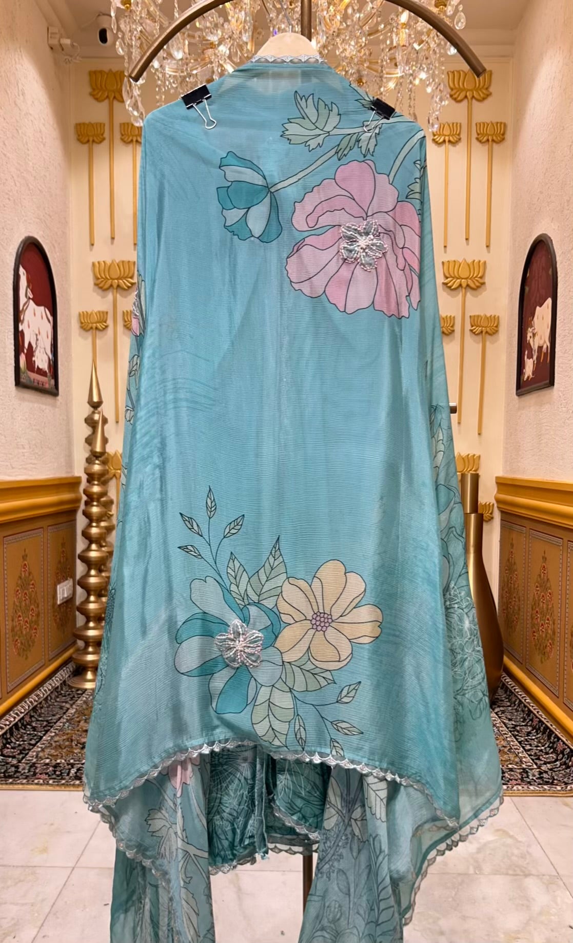 Eshira Print Noor Suit (Sky Blue)