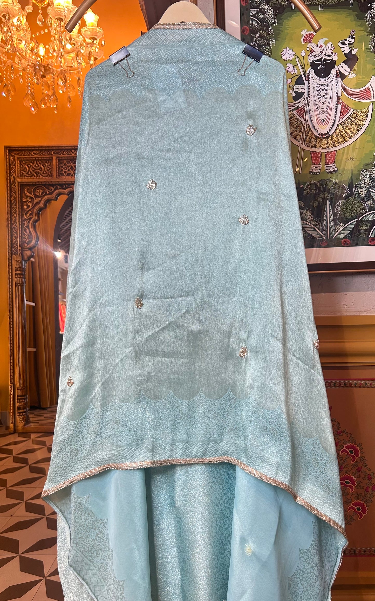Suhayat Brocade Suit (Blue)
