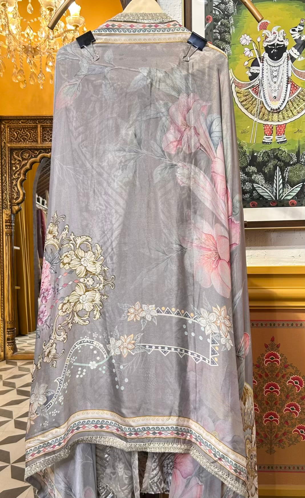 Zaroon Velvet Suit (Silver Grey)