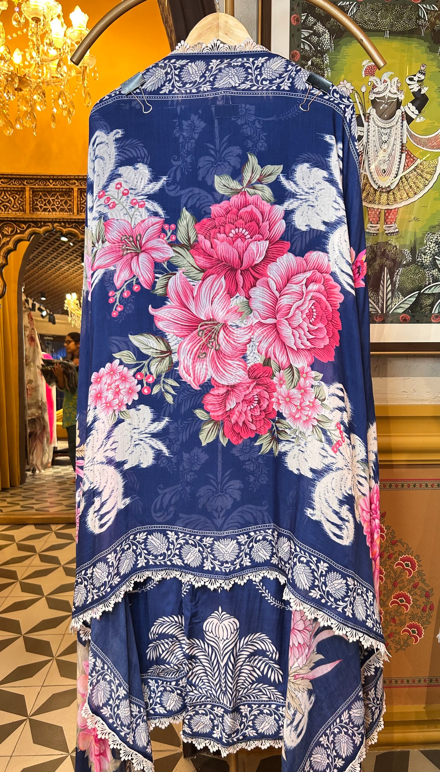 Saanjh Bela Muslin Suit (Blue)
