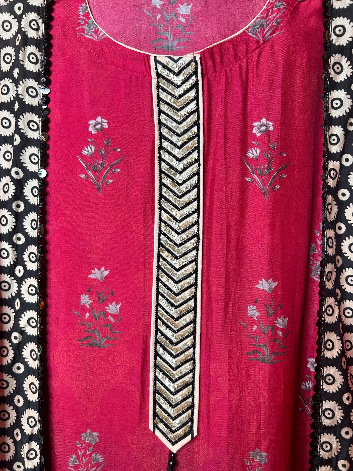 Aarvika Muslin Silk Suit (Pink)