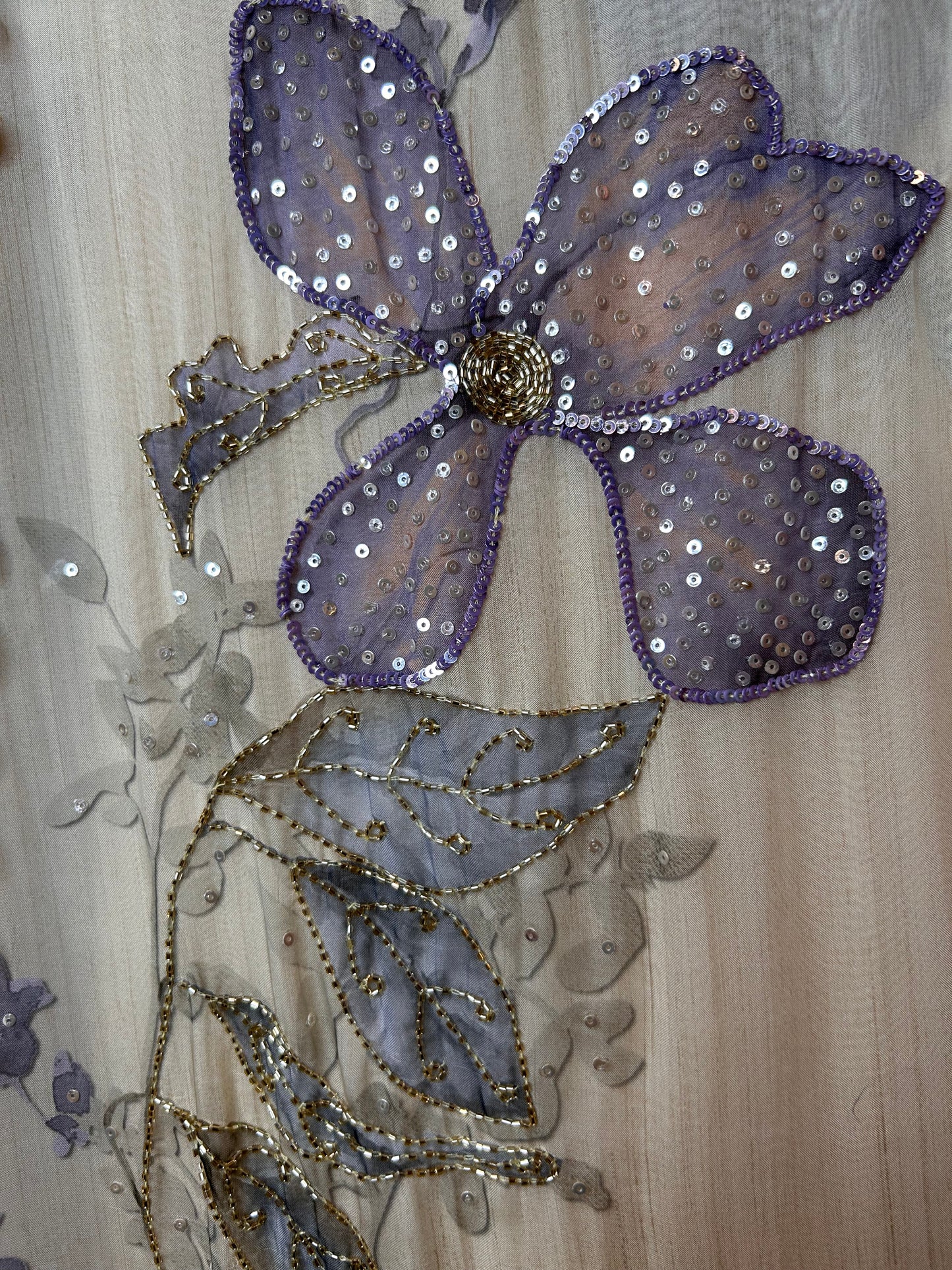 Elayna Organza Suit (Ivory Purple)