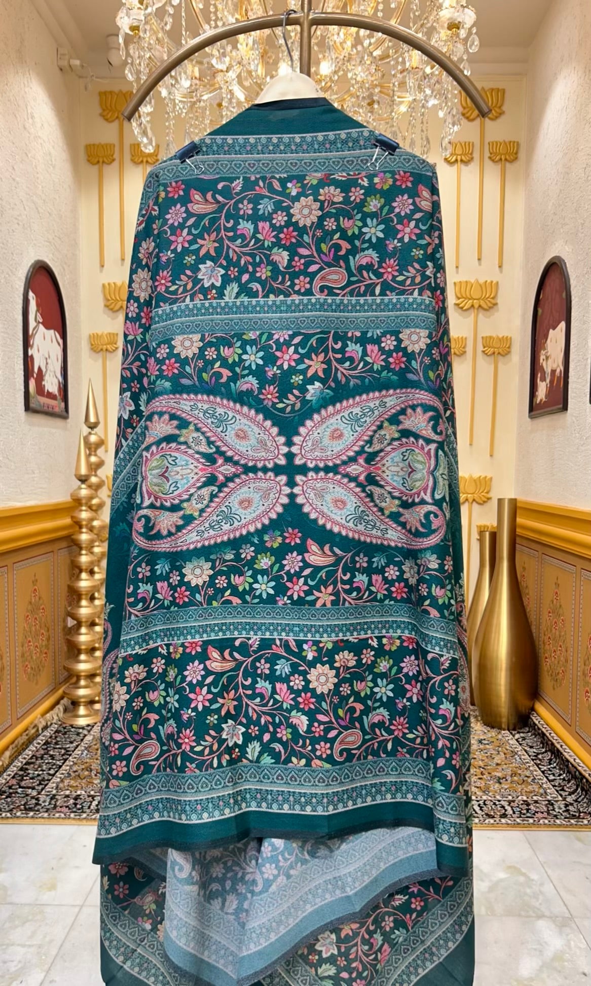 Rivaya Pashmina Loom Suit (Green)