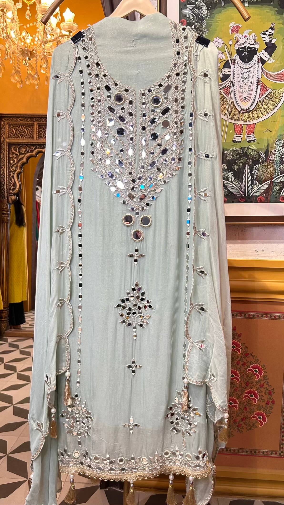 Nayira Organza Suit (Powder Blue)