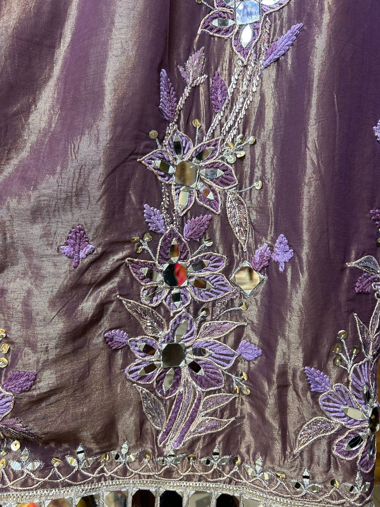 Noorain Organza Suit (Lavender)