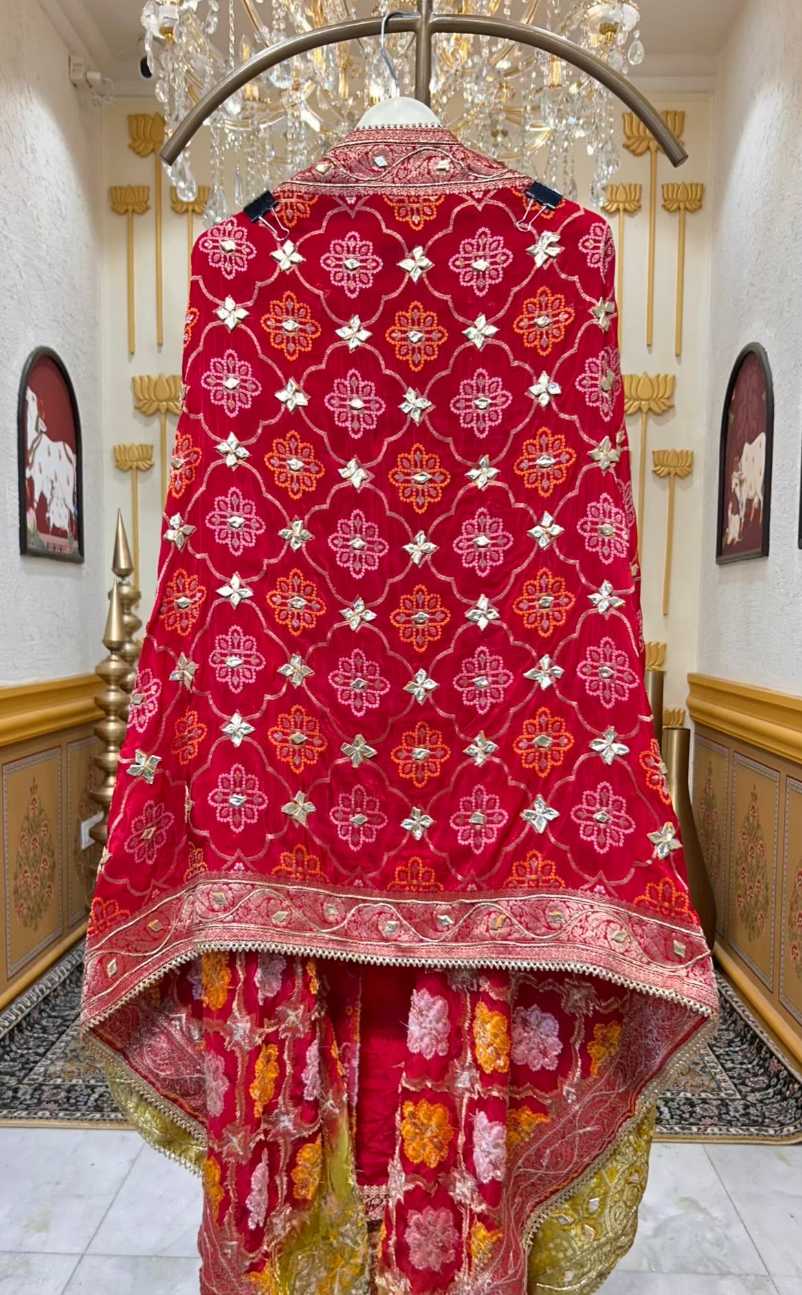 Meher Bandhej Suit (Red)