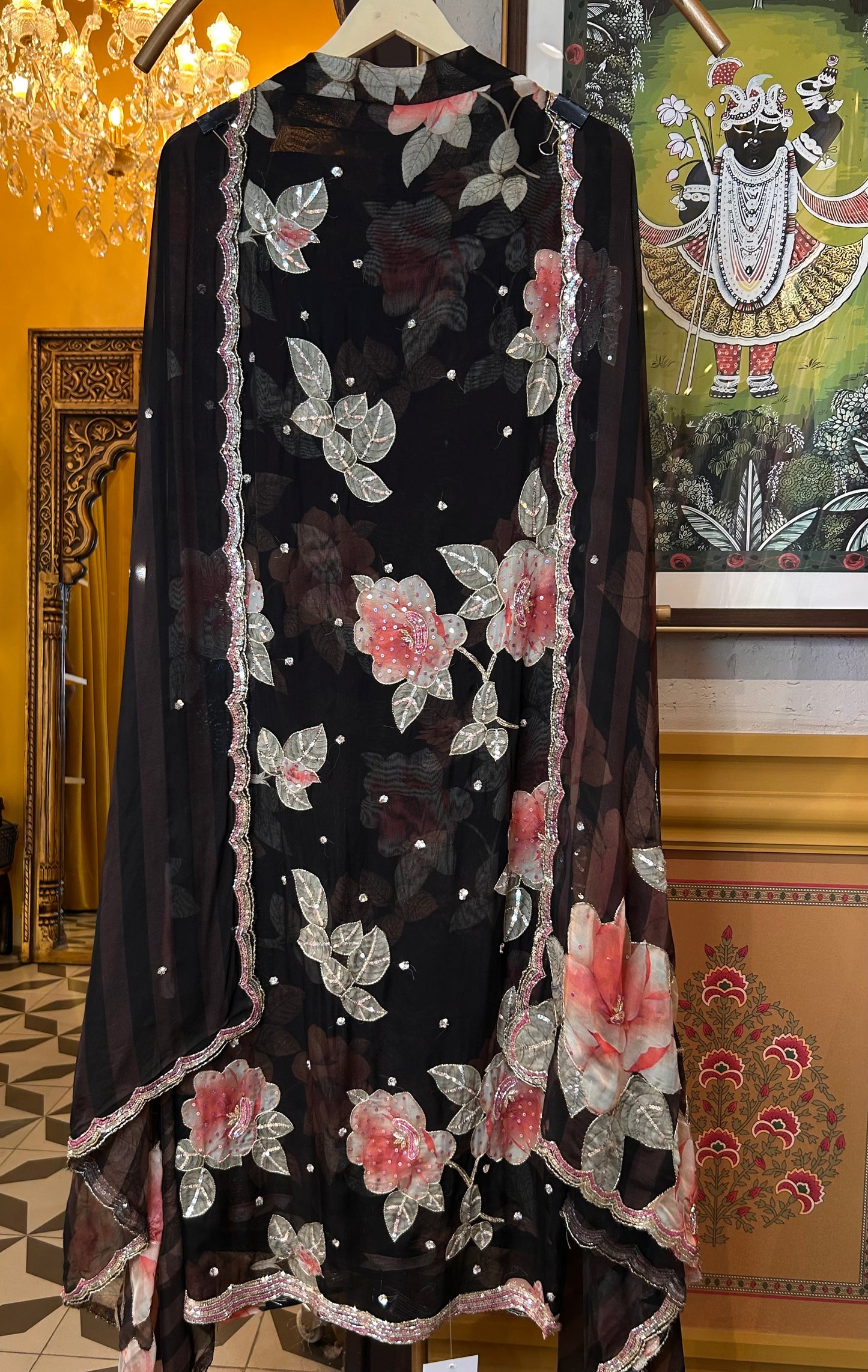 Reha Organza Suit (Black)