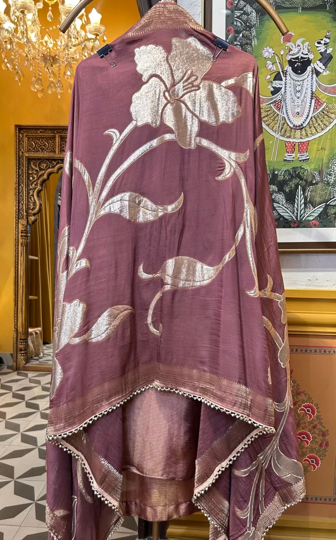 Meerbaaz Banarasi Suit (Wine)