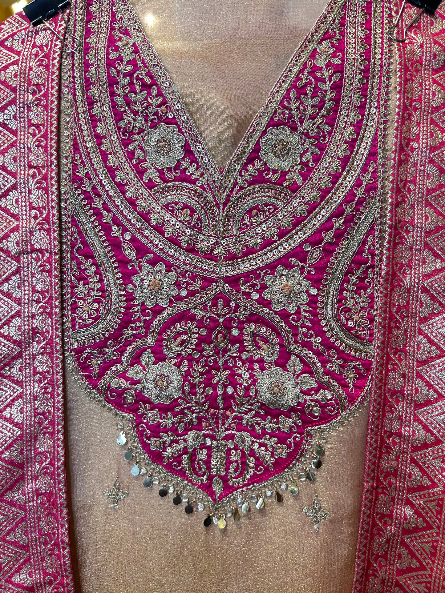 Saanviya Organza Suit (Peach)