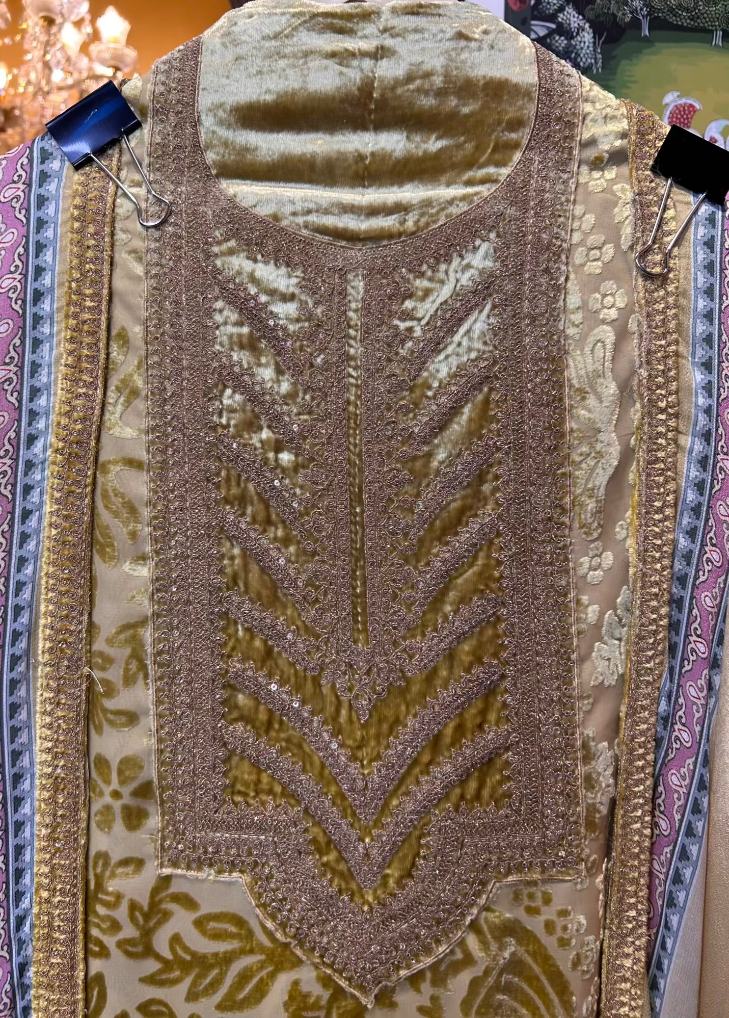 Zaroon Velvet Suit (Yellow)