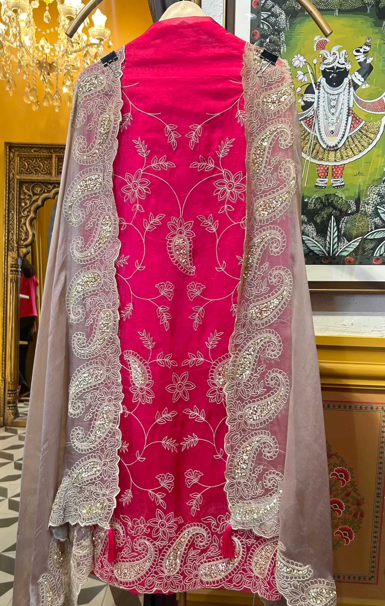 Nayab Organza Suit (Pink)