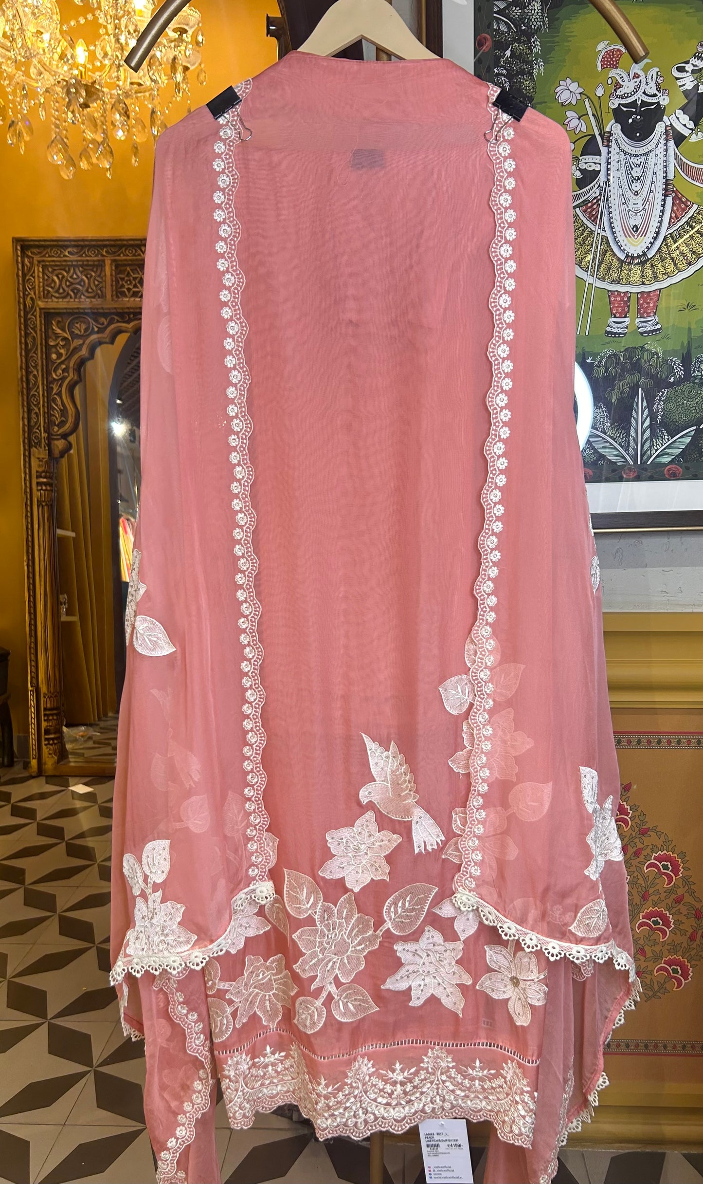 Gulaab Organza Suit (Peach)