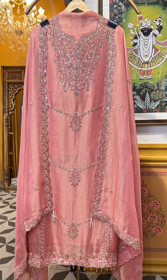 Fariyara Organza Suit (Pink)