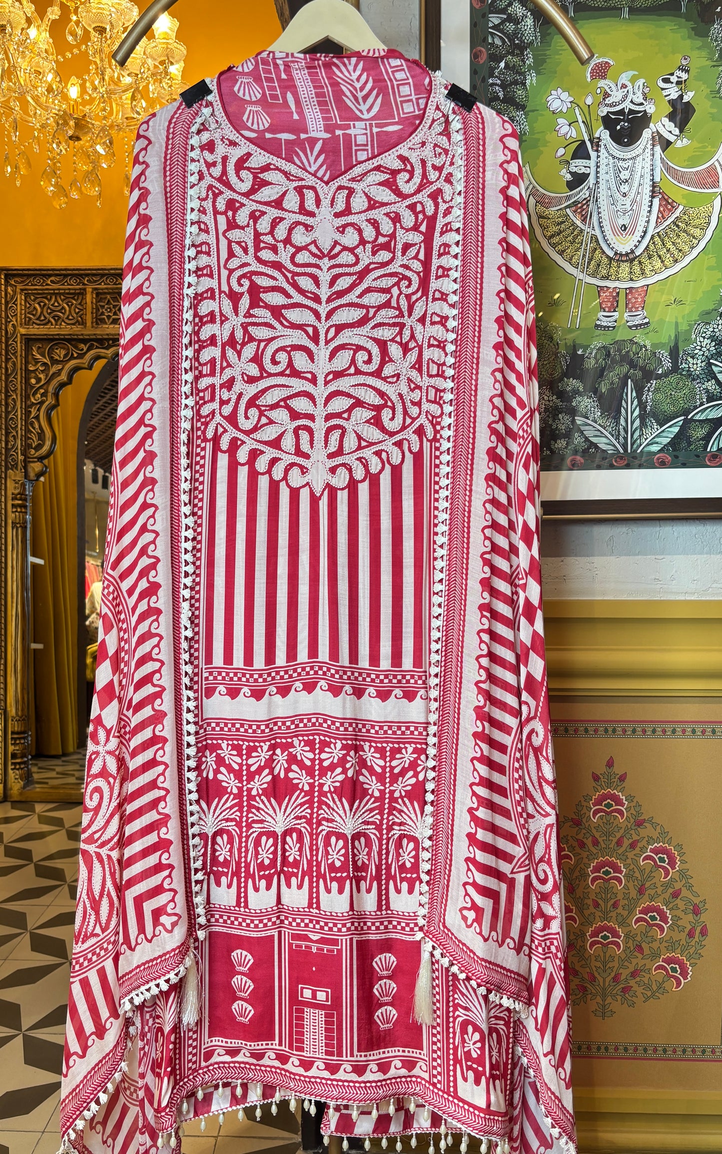 Meherin Muslin Suit (Red)