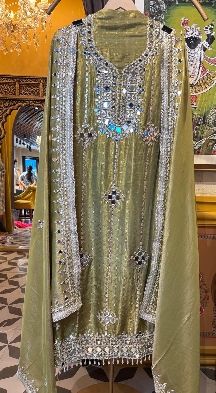 Chitrakala Organza Suit (Green)