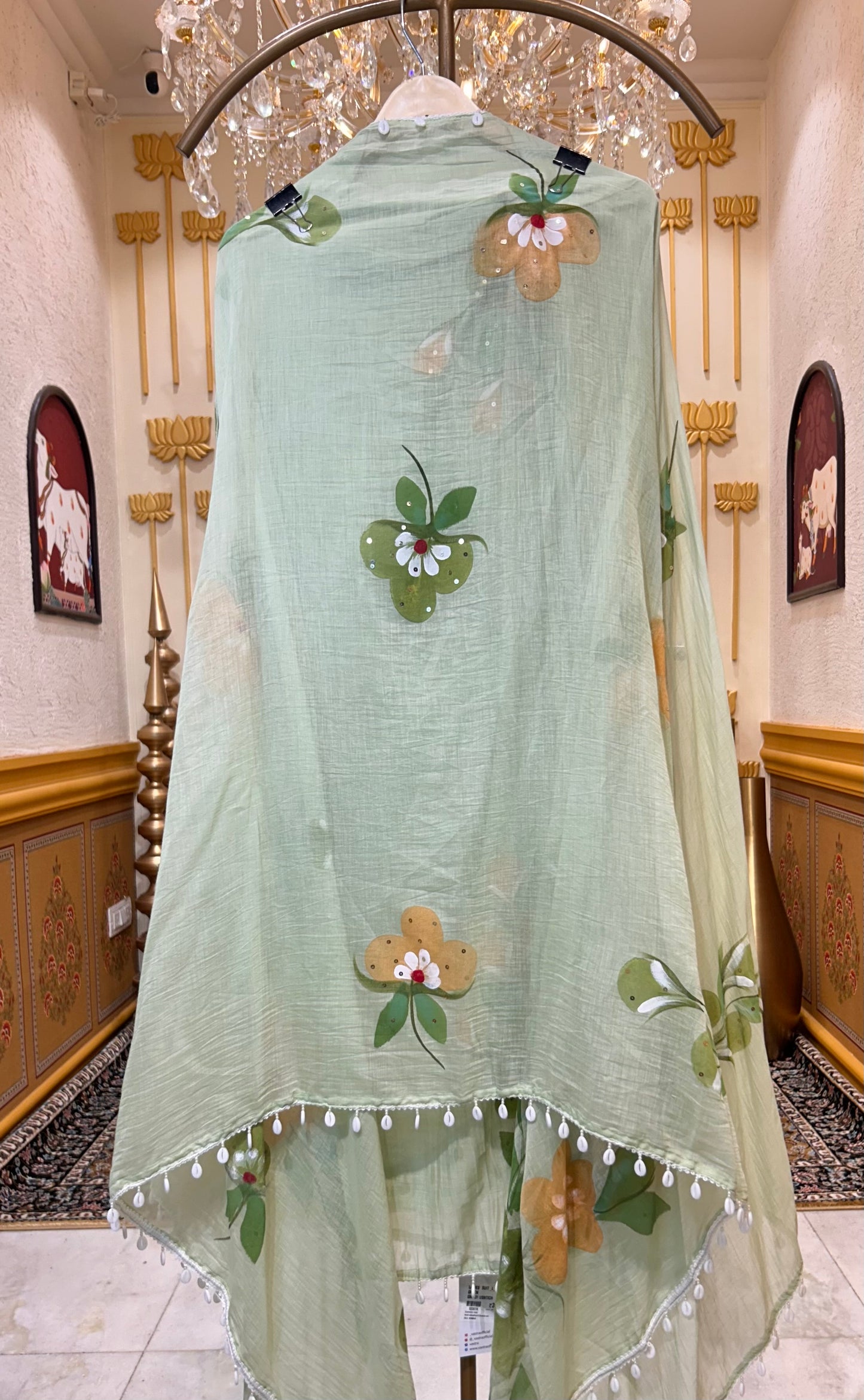Mehar Handpaint Pearl Suit (Green)