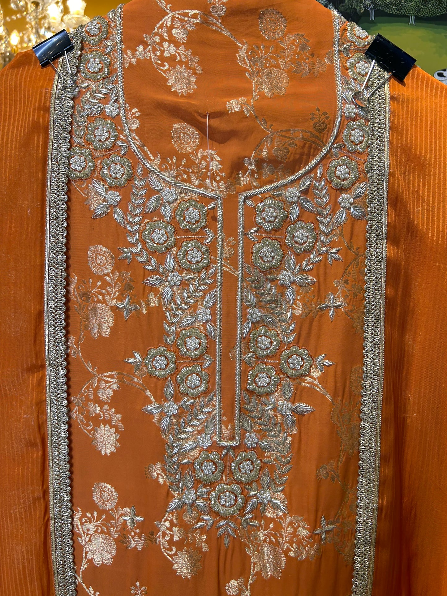 Zarmina Banarasi Suit (Orange)