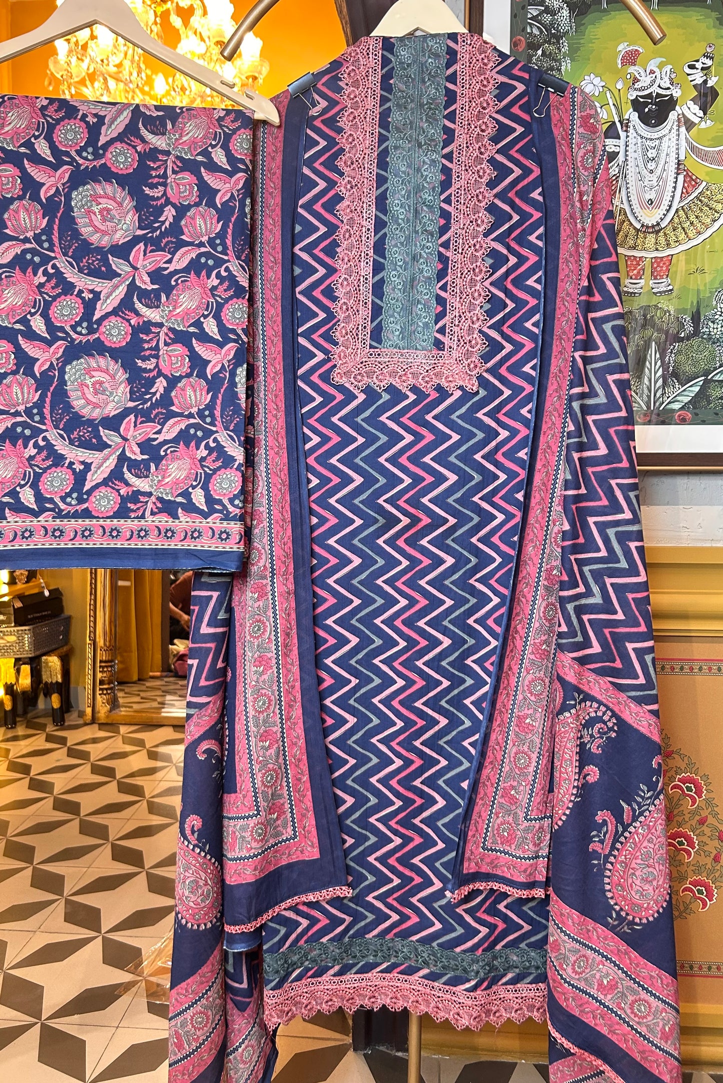 Pehra Cotton Suit (Blue)