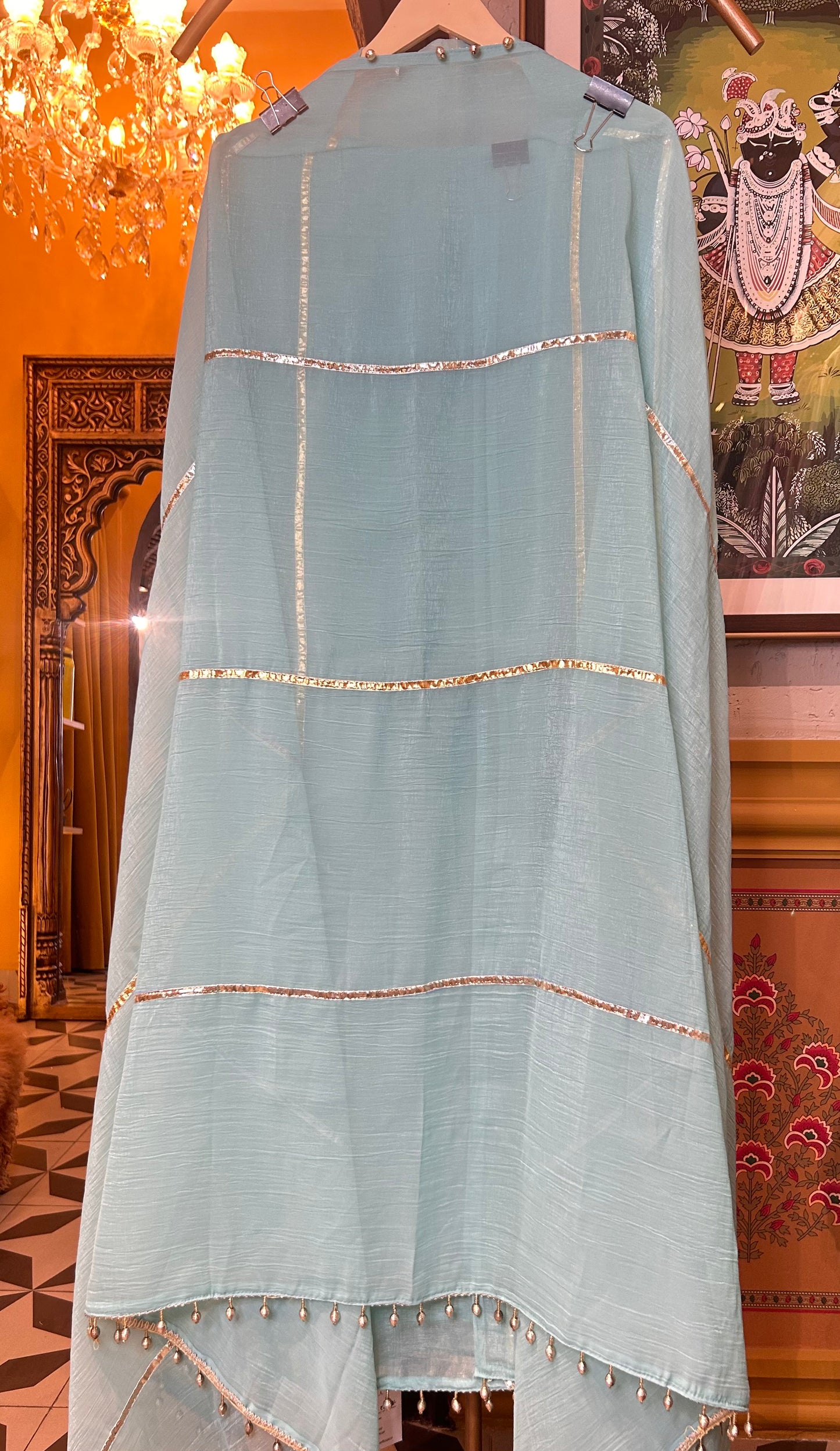 Tissue organza suit(Blue)