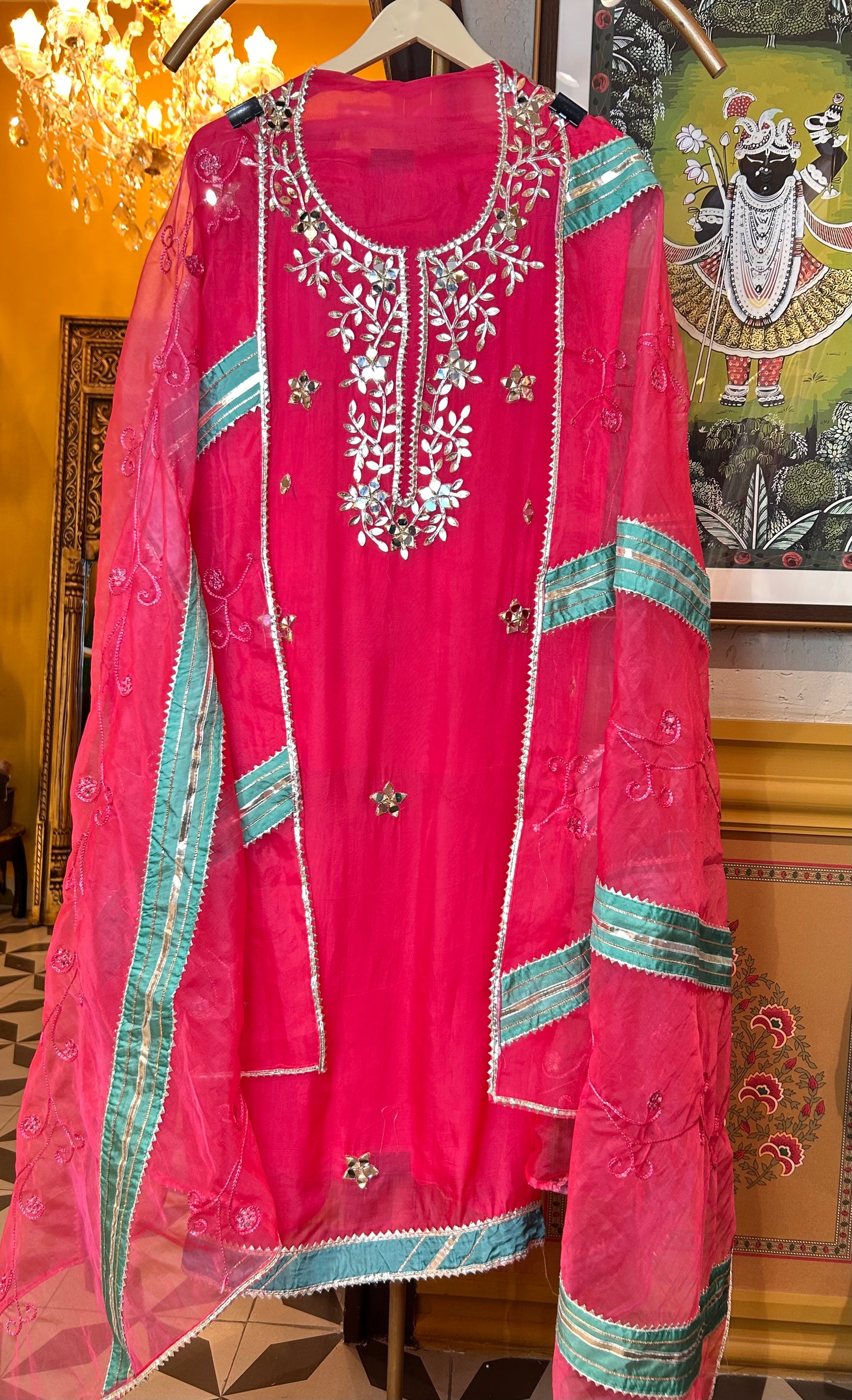 Raagini Organza Suit (Pink)