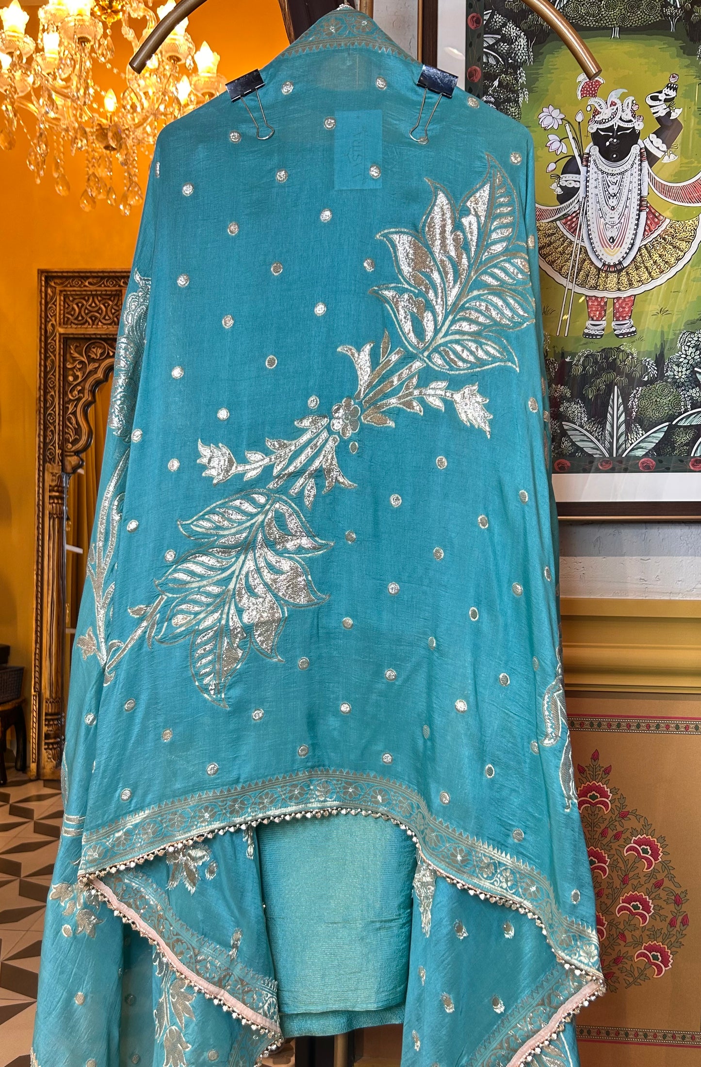 Sunshine shimmer organza suit(Turquoise)