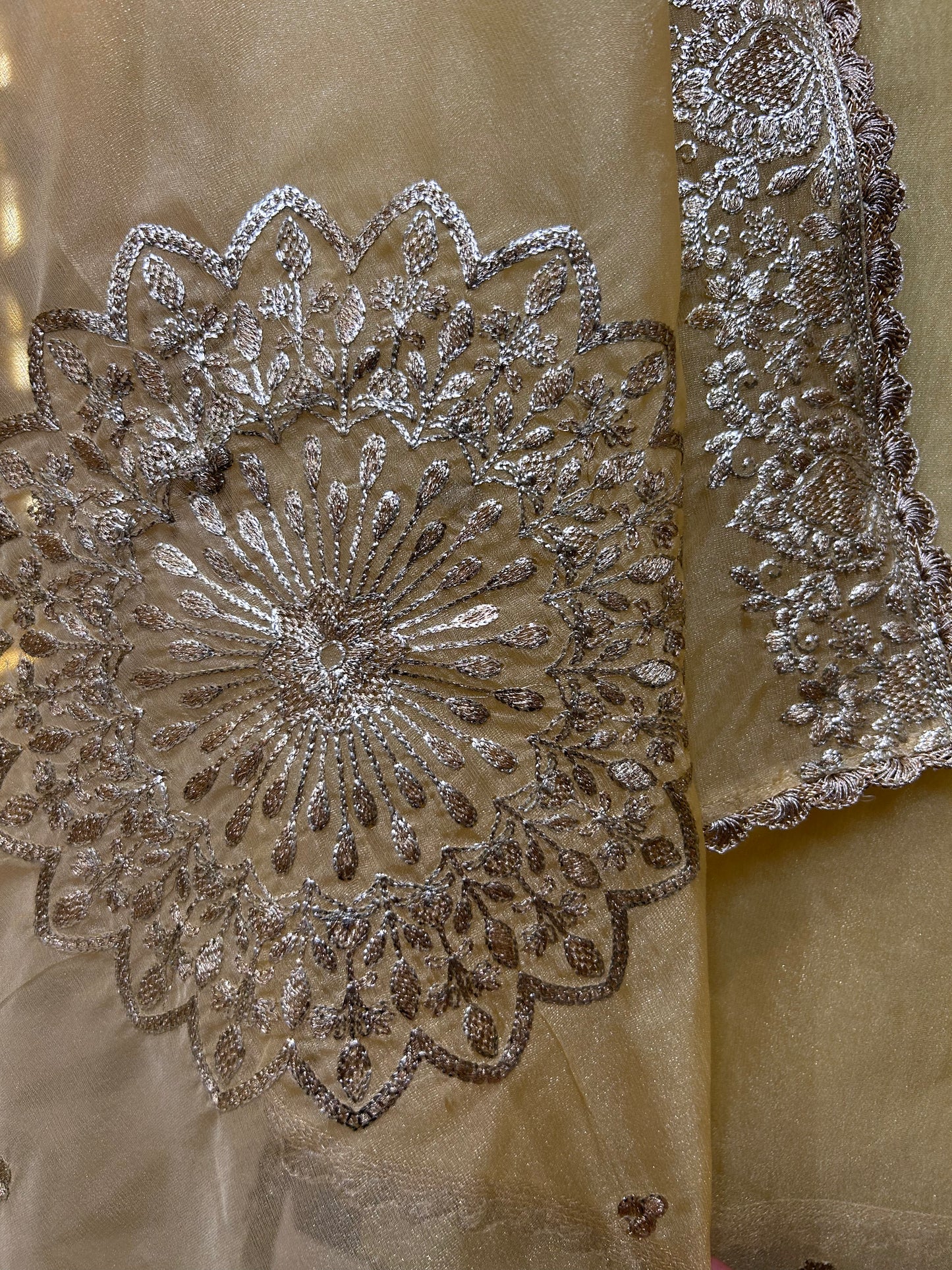 Ethereal glow Organza suit(Yellow)