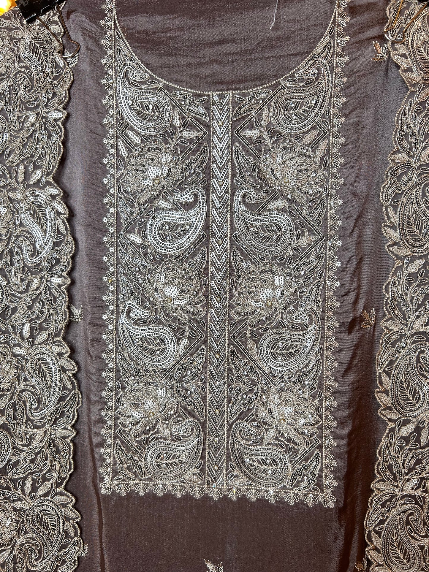 Grace in Silk & Chiffon Suit(Gray)