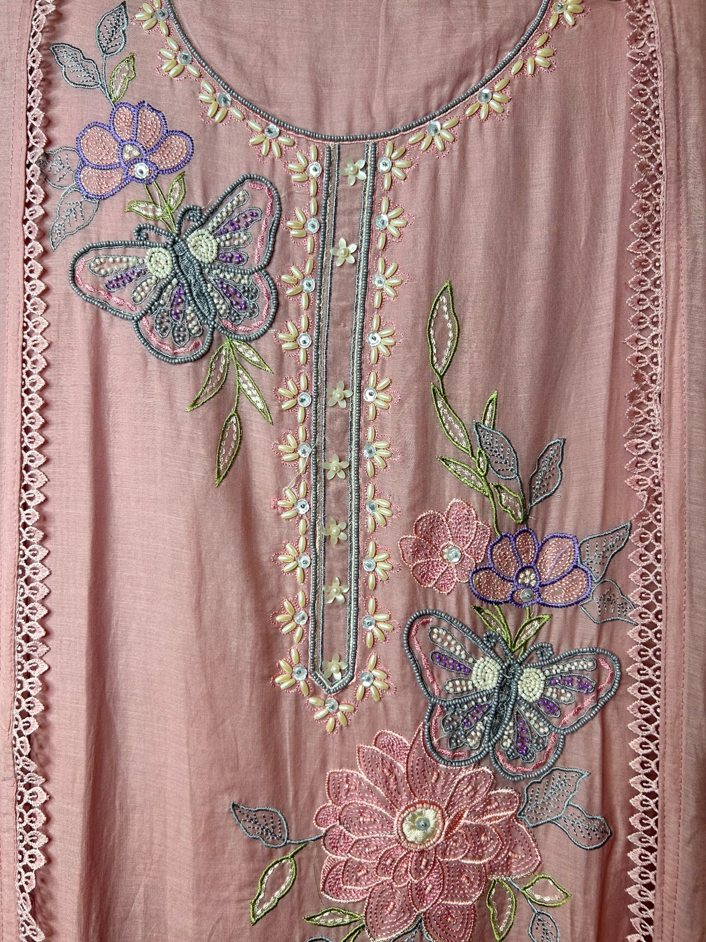 Meher mul Chanderi suit(Pink)