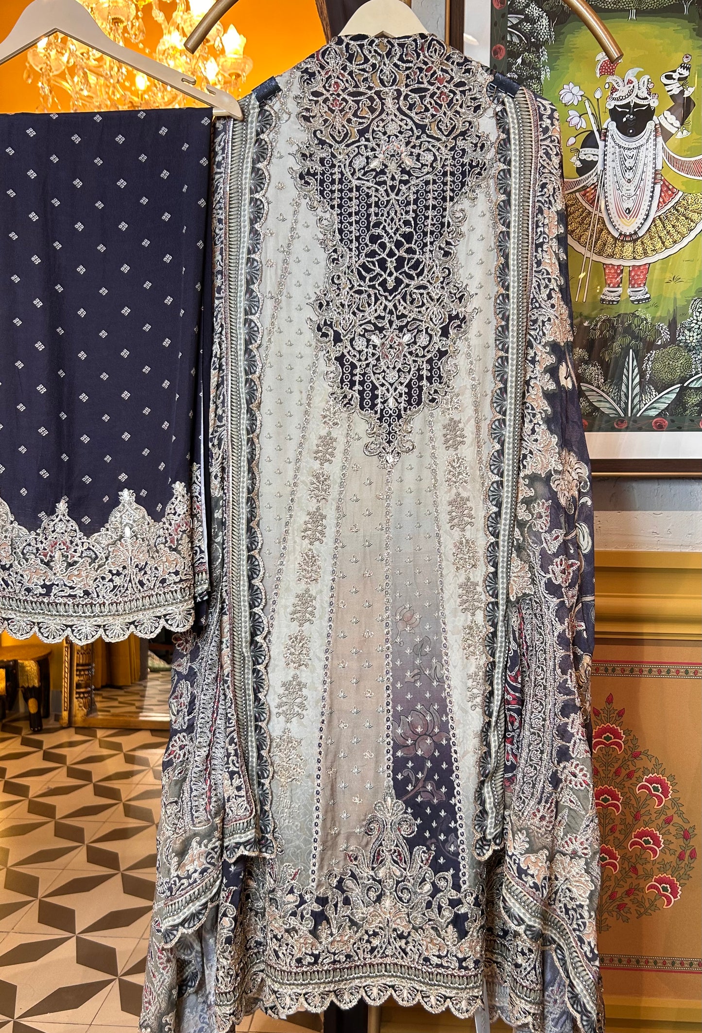 Charming kali crepe suit(Purple)