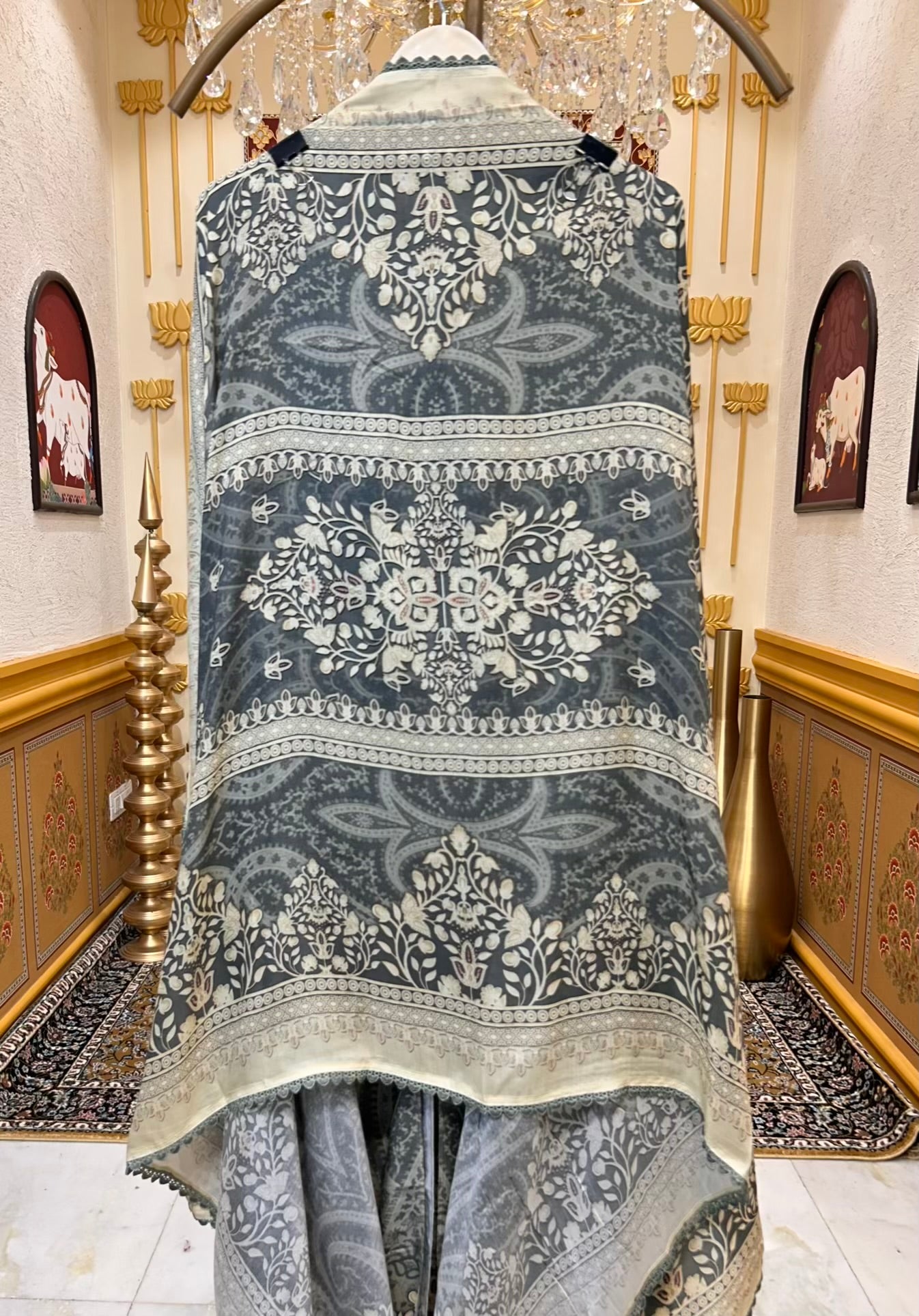 Zehraah Pashmina Veil Suit (Olive Green)