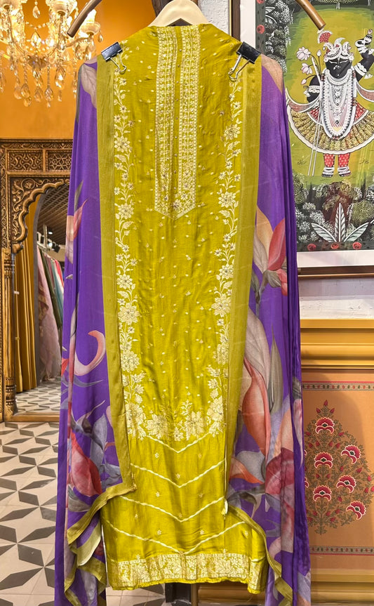 Ruzina Silk Suit (Mustard)